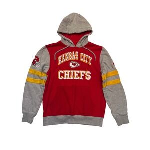 NFL Kansas City Chiefs Football Red Grey Game Day Hoodie Sweatshirt Size M